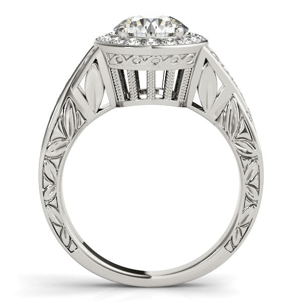 Halo Set Diamond Engagement Ring in 14k White Gold (1 5/8 cttw) RCJ Rings  CELESTIA LUXE JEWELLERS