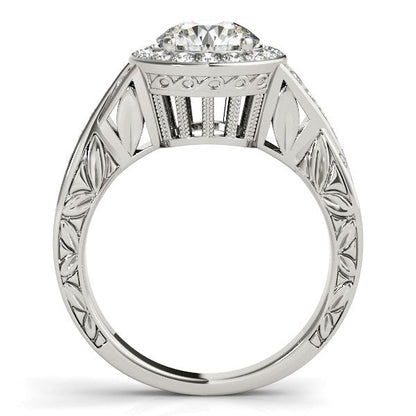 Halo Set Diamond Engagement Ring in 14k White Gold (1 5/8 cttw) RCJ Rings  CELESTIA LUXE JEWELLERS