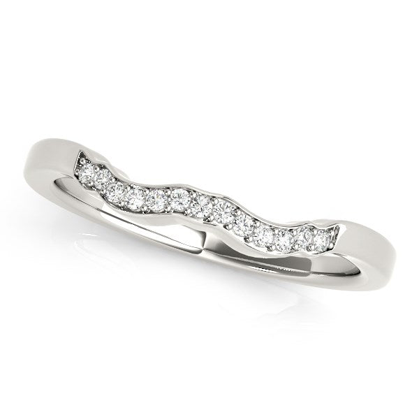 14k White Gold Wavy Style Diamond Wedding Ring (1/15 cttw) RCJ Rings  CELESTIA LUXE JEWELLERS