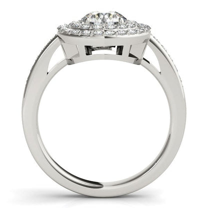 14k White Gold Round with Two-Row Halo Diamond Engagement Ring (1 1/2 cttw) RCJ Rings  CELESTIA LUXE JEWELLERS