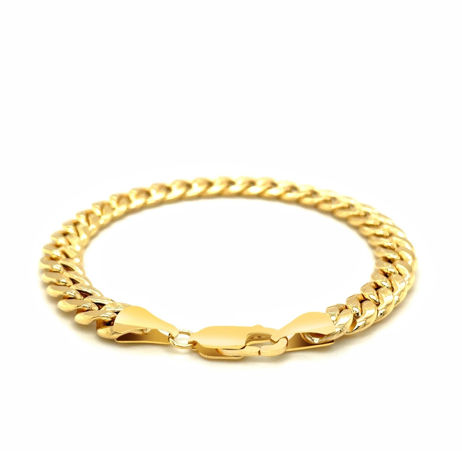 14k Yellow Gold Miami Cuban Semi Solid Bracelet (8.00 mm) RCJ Bracelets  CELESTIA LUXE JEWELLERS