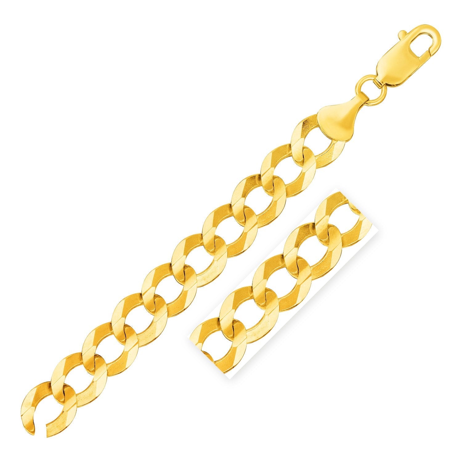 14k Yellow Gold Solid Curb Bracelet (12.18 mm) RCJ Bracelets  CELESTIA LUXE JEWELLERS