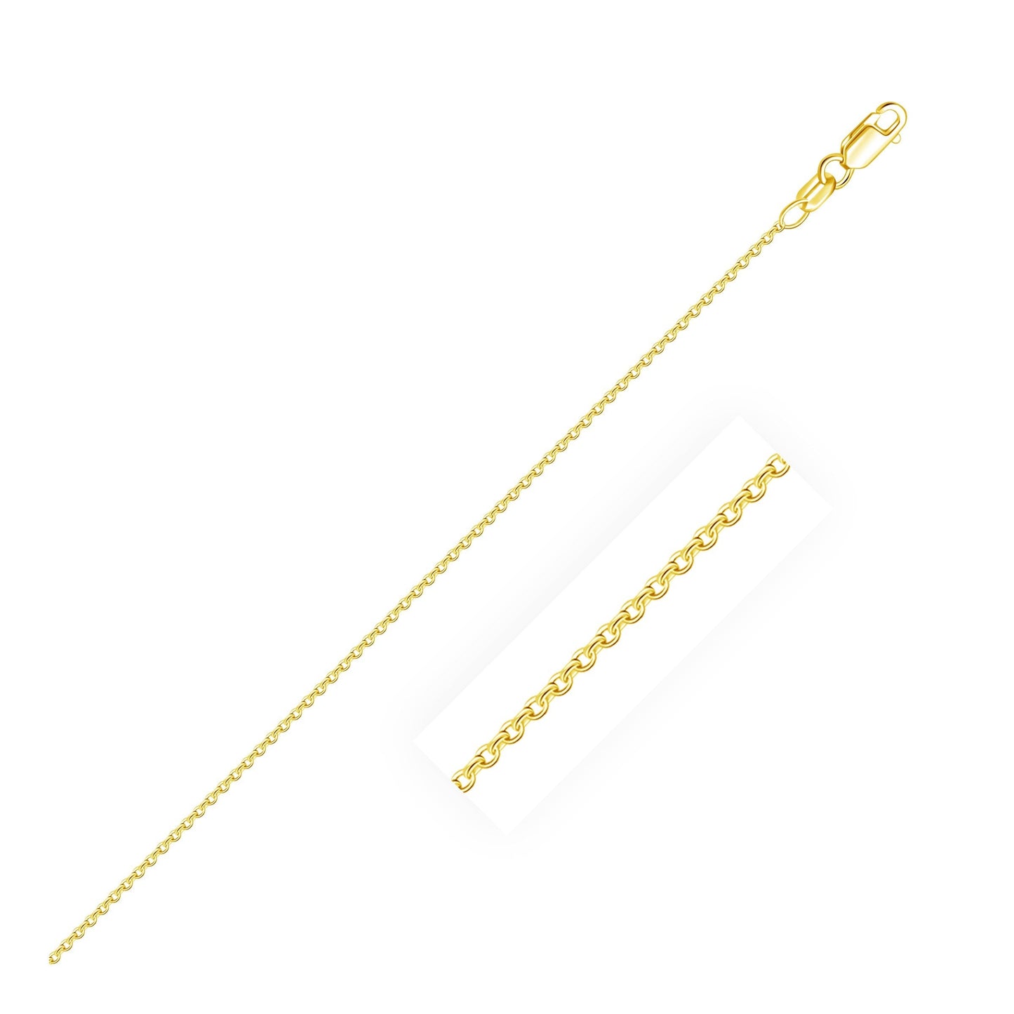 18k Yellow Gold Round Cable Link Chain (0.97 mm) RCJ Chains  CELESTIA LUXE JEWELLERS