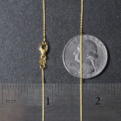 18k Yellow Gold Round Cable Link Chain (0.97 mm) RCJ Chains  CELESTIA LUXE JEWELLERS