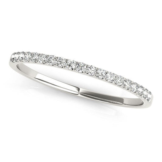 14k White Gold Pave Set Style Round Diamond Wedding Ring (1/8 cttw) RCJ Rings  CELESTIA LUXE JEWELLERS