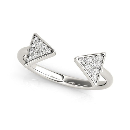 14k White Gold Diamond Arrowhead Open Ring (1/5 cttw) RCJ Rings  CELESTIA LUXE JEWELLERS