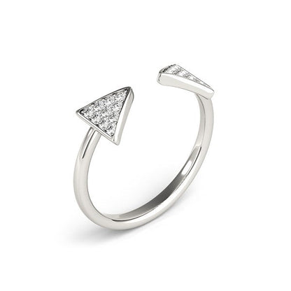 14k White Gold Diamond Arrowhead Open Ring (1/5 cttw) RCJ Rings  CELESTIA LUXE JEWELLERS