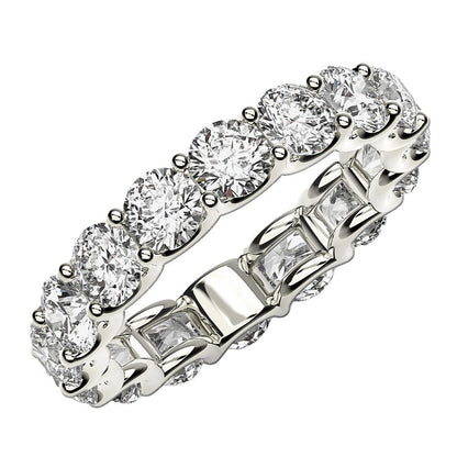 Round Cut Lab Grown Diamond Eternity Ring in 14k White Gold (4 cttw FG/VS2) RCJ Rings  CELESTIA LUXE JEWELLERS
