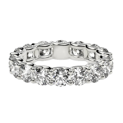 Round Cut Lab Grown Diamond Eternity Ring in 14k White Gold (4 cttw FG/VS2) RCJ Rings  CELESTIA LUXE JEWELLERS