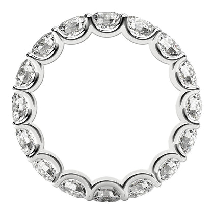 Round Cut Lab Grown Diamond Eternity Ring in 14k White Gold (4 cttw FG/VS2) RCJ Rings  CELESTIA LUXE JEWELLERS