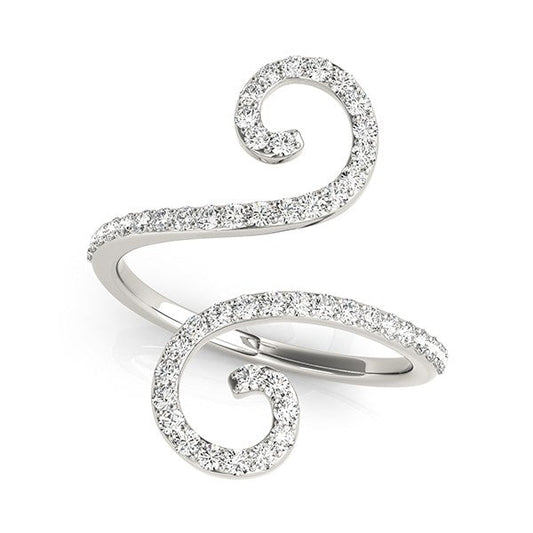 14k White Gold Diamond Open Flourish Style Ring (1/2 cttw) RCJ Rings  CELESTIA LUXE JEWELLERS