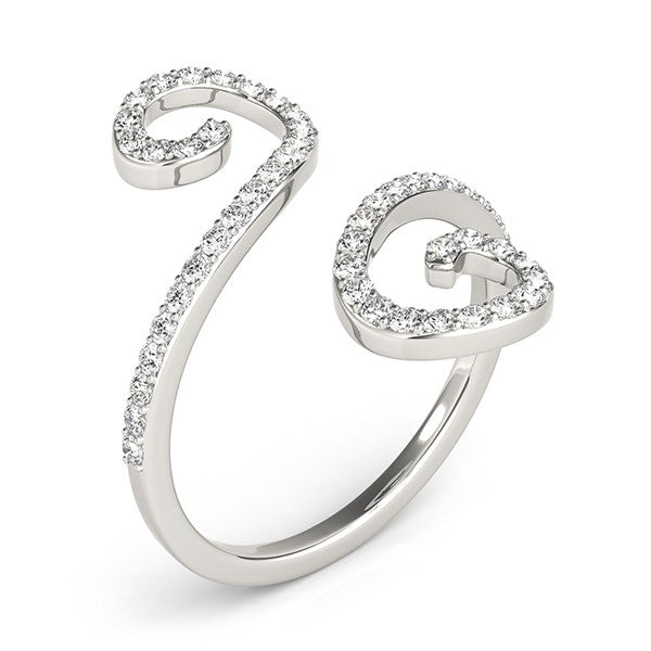 14k White Gold Diamond Open Flourish Style Ring (1/2 cttw) RCJ Rings  CELESTIA LUXE JEWELLERS