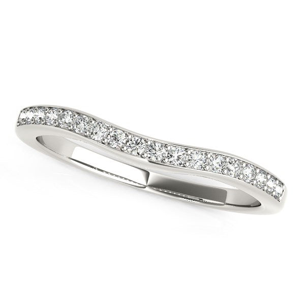 14k White Gold Curved Diamond Wedding Ring (1/4 cttw) RCJ Rings  CELESTIA LUXE JEWELLERS