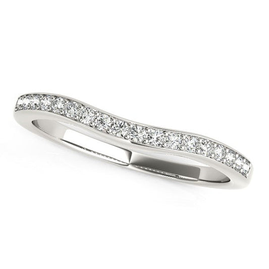 14k White Gold Curved Diamond Wedding Ring (1/4 cttw) RCJ Rings  CELESTIA LUXE JEWELLERS