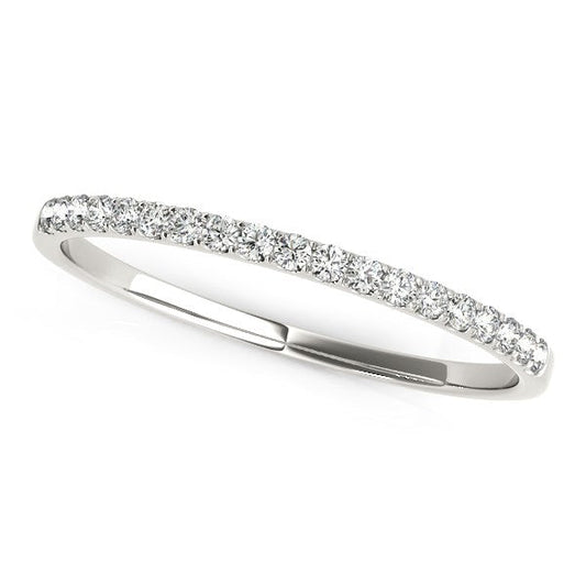 14k White Gold Pave Set Round Diamond Wedding Ring (1/8 cttw) RCJ Rings  CELESTIA LUXE JEWELLERS