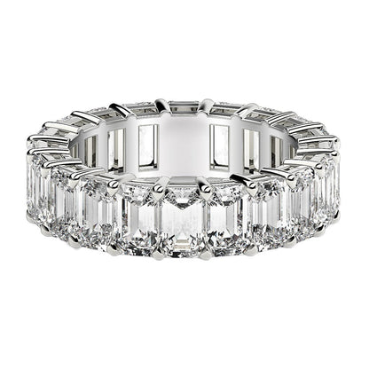 Emerald Cut Lab Grown Diamond Eternity Ring in 14k White Gold (7 cttw FG/VS2) RCJ Rings  CELESTIA LUXE JEWELLERS