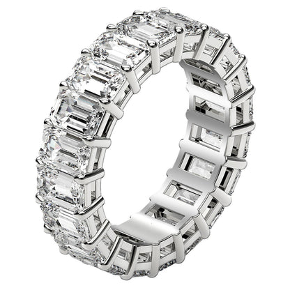 Emerald Cut Lab Grown Diamond Eternity Ring in 14k White Gold (7 cttw FG/VS2) RCJ Rings  CELESTIA LUXE JEWELLERS