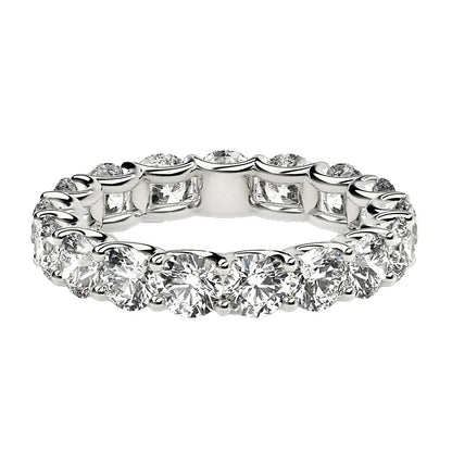 Round Cut Lab Grown Diamond Eternity Ring in 14k White Gold (3 cttw FG/VS2) RCJ Rings  CELESTIA LUXE JEWELLERS