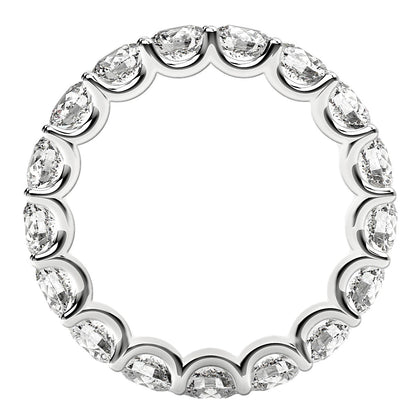 Round Cut Lab Grown Diamond Eternity Ring in 14k White Gold (3 cttw FG/VS2) RCJ Rings  CELESTIA LUXE JEWELLERS