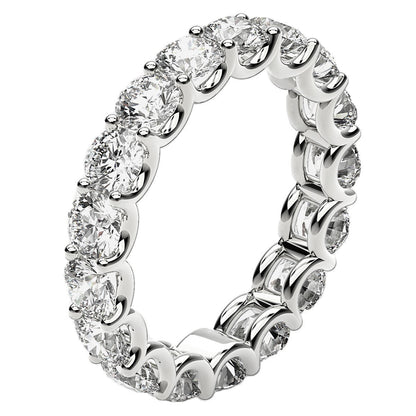 Round Cut Lab Grown Diamond Eternity Ring in 14k White Gold (3 cttw FG/VS2) RCJ Rings  CELESTIA LUXE JEWELLERS