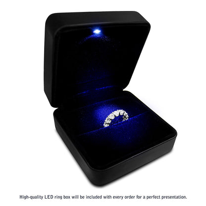 Round Cut Lab Grown Diamond Eternity Ring in 14k White Gold (3 cttw FG/VS2) RCJ Rings  CELESTIA LUXE JEWELLERS
