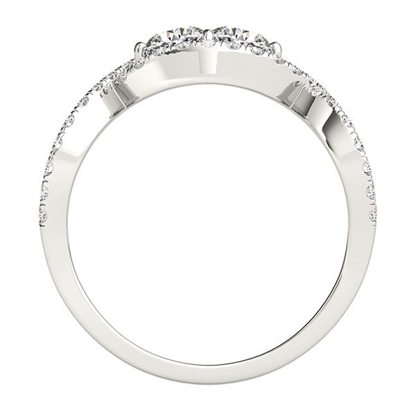 14k White Gold Split Shank Infinity Two Stone Round Diamond Ring (1/2 cttw) RCJ Rings  CELESTIA LUXE JEWELLERS