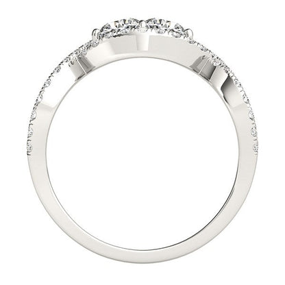 14k White Gold Split Shank Infinity Two Stone Round Diamond Ring (1/2 cttw) RCJ Rings  CELESTIA LUXE JEWELLERS