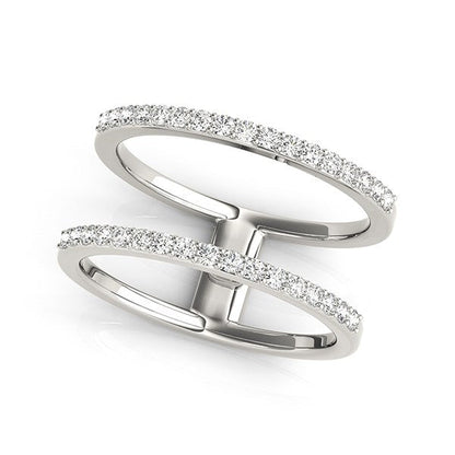14k White Gold Dual Band Design Ring with Diamonds (1/3 cttw) RCJ Rings  CELESTIA LUXE JEWELLERS
