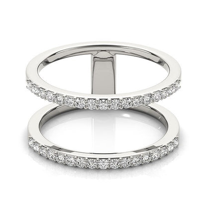 14k White Gold Dual Band Design Ring with Diamonds (1/3 cttw) RCJ Rings  CELESTIA LUXE JEWELLERS