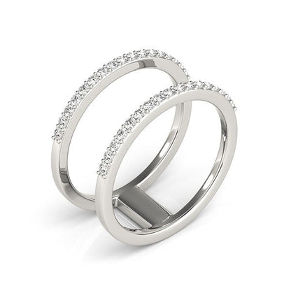 14k White Gold Dual Band Design Ring with Diamonds (1/3 cttw) RCJ Rings  CELESTIA LUXE JEWELLERS