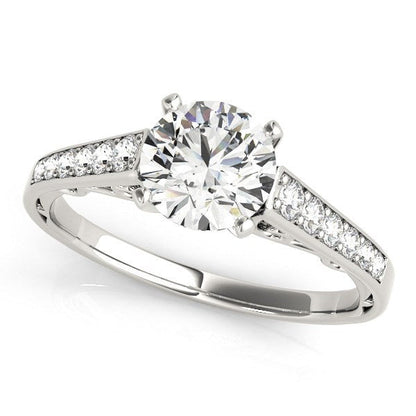 14k White Gold Cathedral Design Diamond Engagement Ring (1 1/4 cttw) RCJ Rings  CELESTIA LUXE JEWELLERS