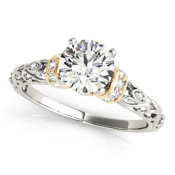 14k White And Yellow Gold Antique Style Diamond Engagement Ring (1 1/8 cttw) RCJ Rings  CELESTIA LUXE JEWELLERS