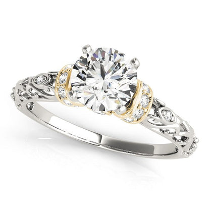 14k White And Yellow Gold Antique Style Diamond Engagement Ring (1 1/8 cttw) RCJ Rings  CELESTIA LUXE JEWELLERS