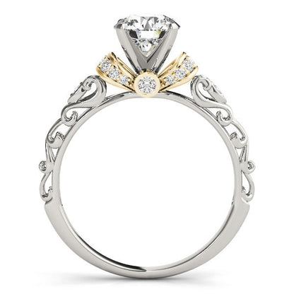 14k White And Yellow Gold Antique Style Diamond Engagement Ring (1 1/8 cttw) RCJ Rings  CELESTIA LUXE JEWELLERS