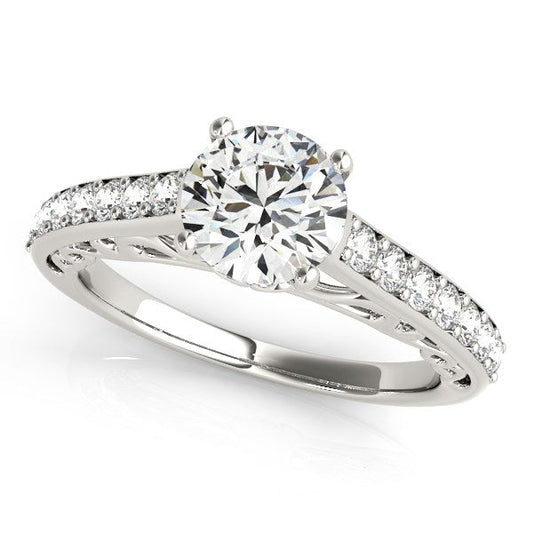14k White Gold Unique Detailing Diamond Engagement Ring (1 1/3 cttw) RCJ Rings  CELESTIA LUXE JEWELLERS