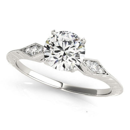14k White Gold Diamond Engagement Ring with Side Clusters (1 1/8 cttw) RCJ Rings  CELESTIA LUXE JEWELLERS