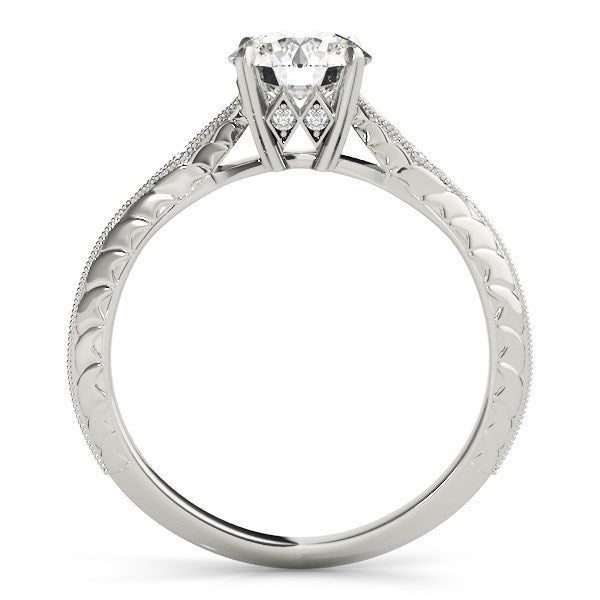 14k White Gold Diamond Engagement Ring with Side Clusters (1 1/8 cttw) RCJ Rings  CELESTIA LUXE JEWELLERS