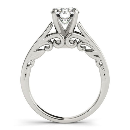 14k White Gold Antique Style Solitaire Round Diamond Engagement Ring (1 cttw) RCJ Rings  CELESTIA LUXE JEWELLERS