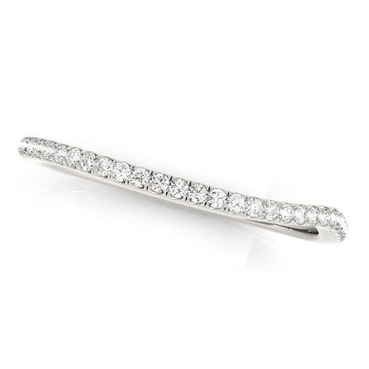 14k White Gold Slim Curved Diamond Wedding Ring (1/10 cttw) RCJ Rings  CELESTIA LUXE JEWELLERS