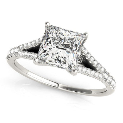 14k White Gold Princess Cut Split Shank Diamond Engagement Ring (1 1/8 cttw) RCJ Rings  CELESTIA LUXE JEWELLERS