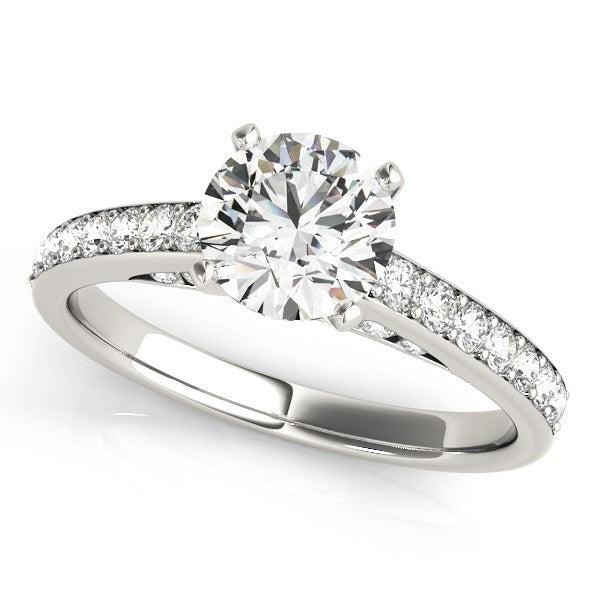 14k White Gold Single Row Prong Set Diamond Engagement Ring (1 3/8 cttw) RCJ Rings  CELESTIA LUXE JEWELLERS