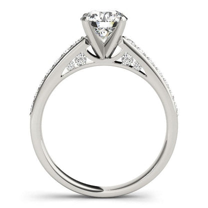 14k White Gold Single Row Prong Set Diamond Engagement Ring (1 3/8 cttw) RCJ Rings  CELESTIA LUXE JEWELLERS