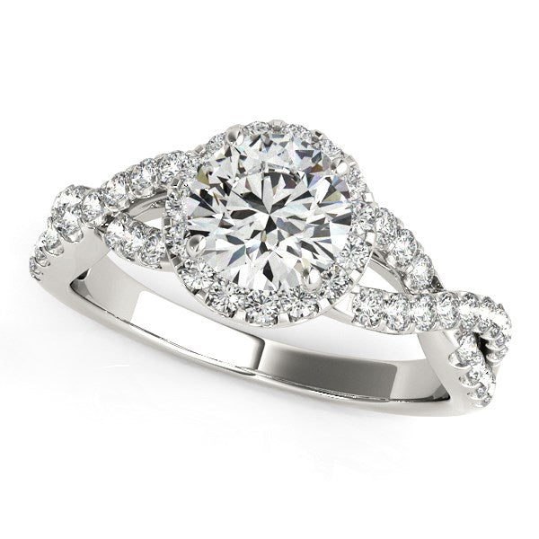 14k White Gold Entwined Split Shank Diamond Engagement Ring (1 1/2 cttw) RCJ Rings  CELESTIA LUXE JEWELLERS