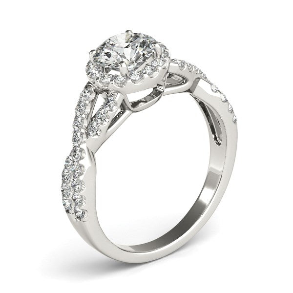 14k White Gold Entwined Split Shank Diamond Engagement Ring (1 1/2 cttw) RCJ Rings  CELESTIA LUXE JEWELLERS