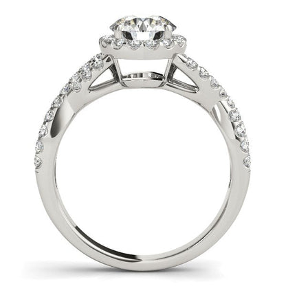 14k White Gold Entwined Split Shank Diamond Engagement Ring (1 1/2 cttw) RCJ Rings  CELESTIA LUXE JEWELLERS
