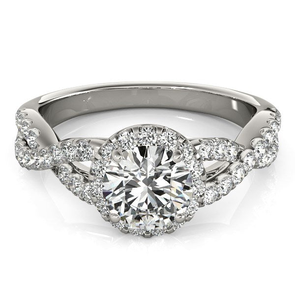 14k White Gold Entwined Split Shank Diamond Engagement Ring (1 1/2 cttw) RCJ Rings  CELESTIA LUXE JEWELLERS