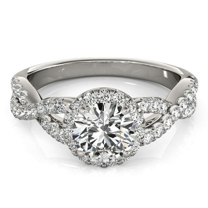 14k White Gold Entwined Split Shank Diamond Engagement Ring (1 1/2 cttw) RCJ Rings  CELESTIA LUXE JEWELLERS