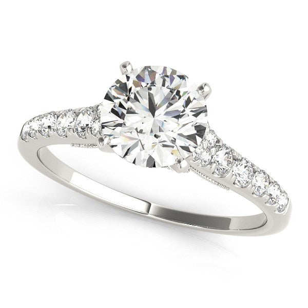 14k White Gold Diamond Engagement Ring With Single Row Band (1 3/4 cttw) RCJ Rings  CELESTIA LUXE JEWELLERS