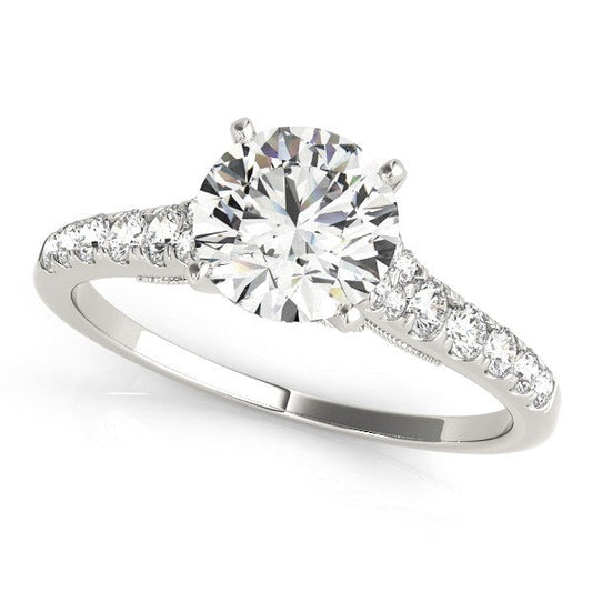 14k White Gold Diamond Engagement Ring With Single Row Band (1 3/4 cttw) RCJ Rings  CELESTIA LUXE JEWELLERS