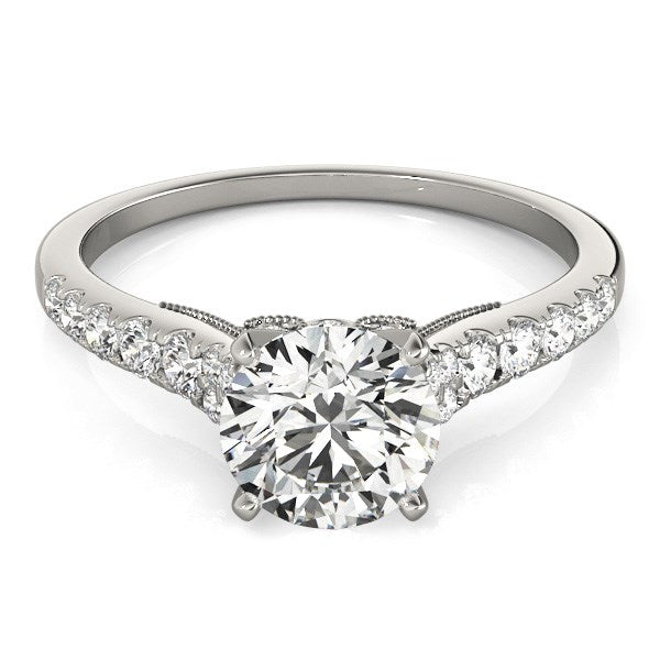 14k White Gold Diamond Engagement Ring With Single Row Band (1 3/4 cttw) RCJ Rings  CELESTIA LUXE JEWELLERS